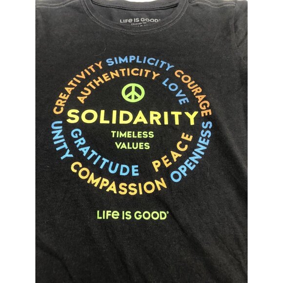 Life Is Good T Shirt Timeless Values Graphic Logo Black Size XS Short Sleeve - Picture 3 of 8